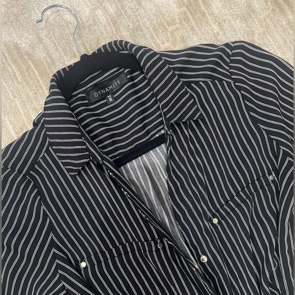 Dynamite Striped Maxi Button Up - Picture 2 of 9